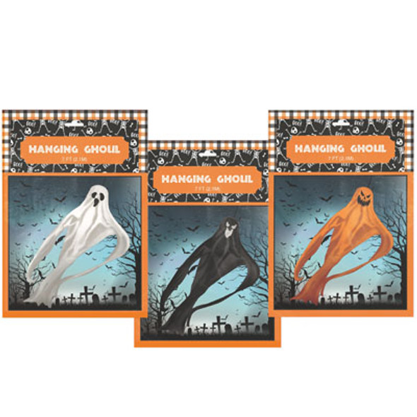 GHOST 7FT GIANT FABRIC HANGING DECOR 3AST COLORS/FACES PB/INSERT CARD GHOST 7FT GIANT FABRIC HANGING DECOR 3AST COLORS/FACES PB/INSERT CARD