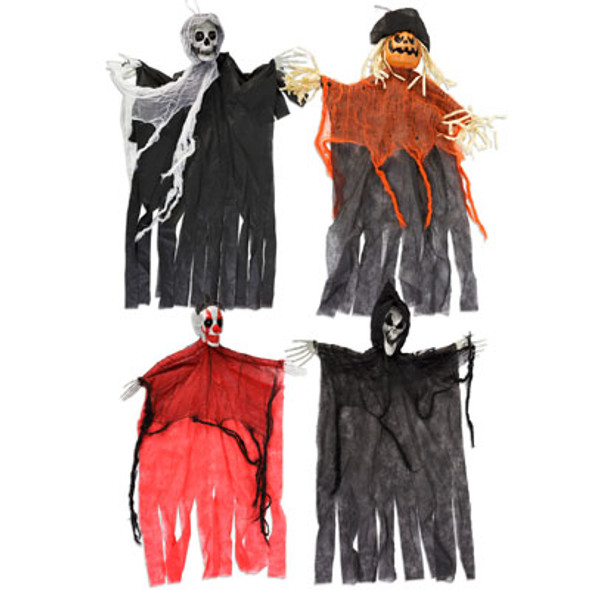 SHROUDED HANGING GHOULS 30IN 4AST SCARY STYLES HANGTAG