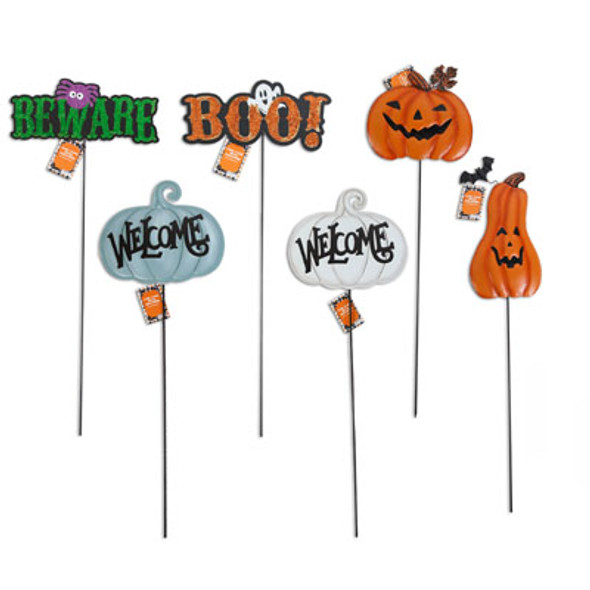 YARD STAKE METAL HALLOWEEN 24IN 6AST HLWN HANGTAG YARD STAKE METAL HALLOWEEN 24IN 6AST HLWN HANGTAG