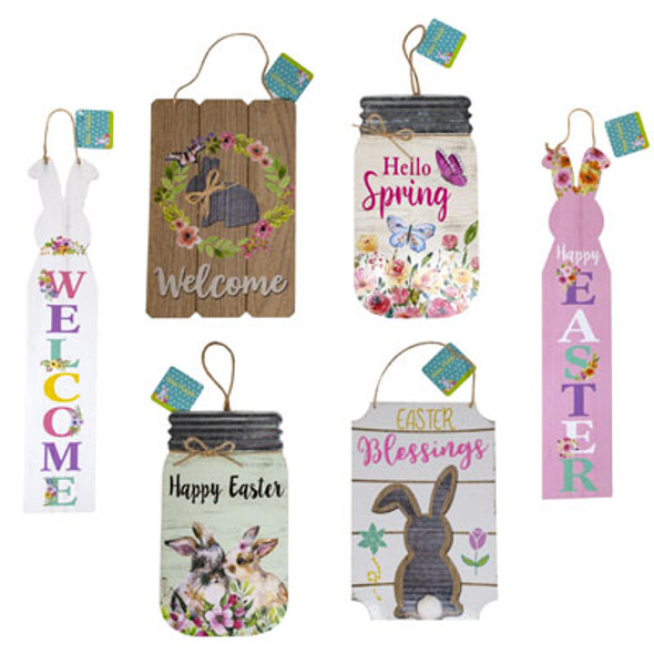 WALL PLAQUE EASTER MDF 6AST DESIGNS W/GLITTER EASTER HT WALL PLAQUE EASTER MDF 6AST DESIGNS W/GLITTER EASTER HT
