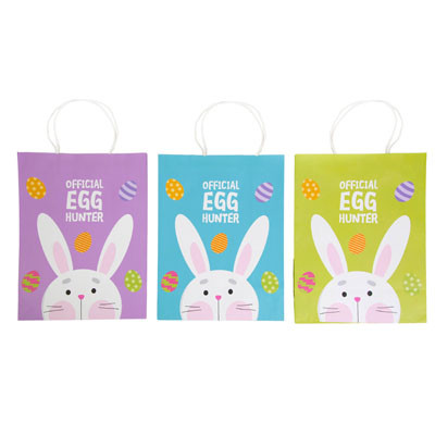 EASTER EGG HUNT BAG 3AST KRAFT 9.64 X 5 X 12.6IN