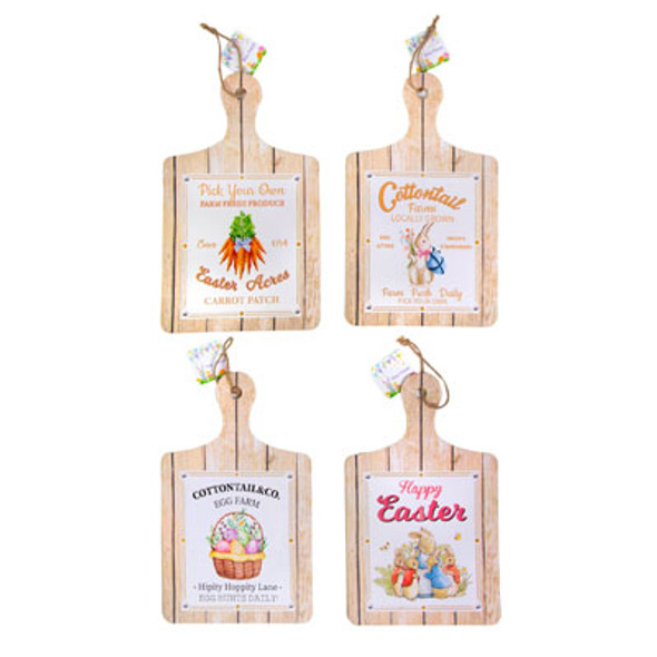 EASTER HANGING WALL PLAQUE 4AST CUTTING BOARD SHAPED MDF HT/MDF COMPLY LABEL EASTER HANGING WALL PLAQUE 4AST CUTTING BOARD SHAPED MDF HT/MDF COMPLY LABEL
