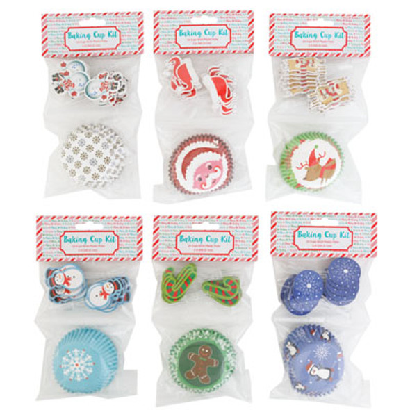 BAKING CUP KIT XMAS 6AST 24-2IN CUPS+24PC PICKS MDSGSTRIPS INCLD PBH BAKING CUP KIT XMAS 6AST 24-2IN CUPS+24PC PICKS MDSGSTRIPS INCLD PBH