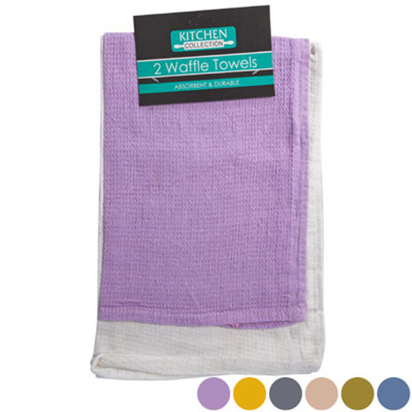 KITCHEN TOWEL 2PK 20X30 WAFFLEASSORTED COLORS PEGGABLE SEE N2#WT16569-2HI