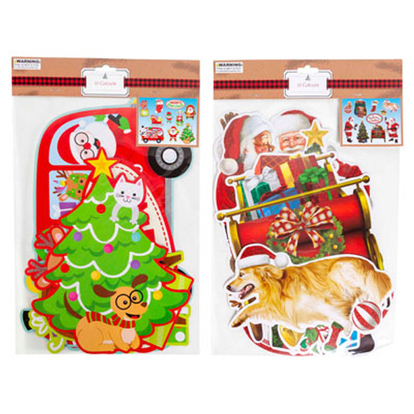 CUTOUTS 10CT GLITTERED PAPER XMAS 2AST TRAD/WHIMSY XMAS PBH CUTOUTS 10CT GLITTERED PAPER XMAS 2AST TRAD/WHIMSY XMAS PBH