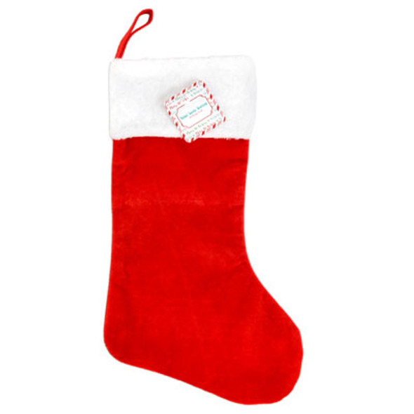 STOCKING 19IN RED VELVET W/WHITE PLUSH CUFF XMAS HT W/JHOOK NO AMAZON SALES STOCKING 19IN RED VELVET W/WHITE PLUSH CUFF XMAS HT W/JHOOK NO AMAZON SALES