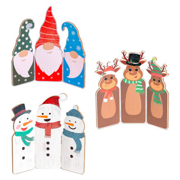 TABLE DECOR CHRISTMAS TRIO HINGED 3AST W/GLITTER 8.7X8.7IN UPC/MDF COMPLY LABEL TABLE DECOR CHRISTMAS TRIO HINGED 3AST W/GLITTER 8.7X8.7IN UPC/MDF COMPLY LABEL