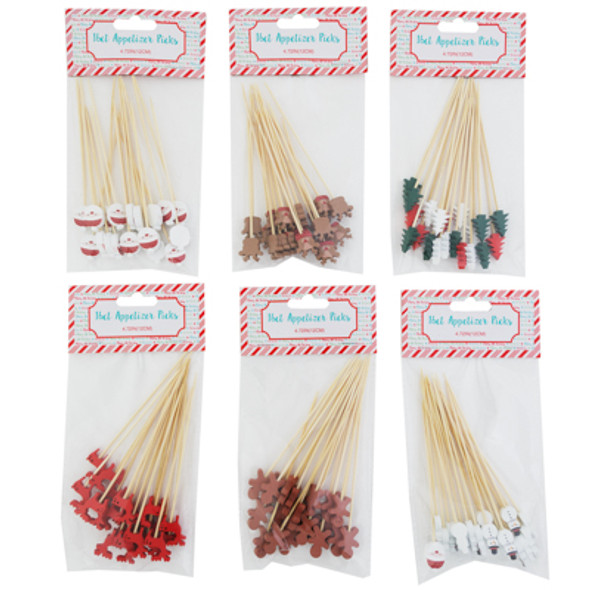 APPETIZER PICKS CHRISTMAS 16CT BAMBOO 4.72IN 6AST ICONS/XMAS PBH PRELOADED CLIPSTRIP APPETIZER PICKS CHRISTMAS 16CT BAMBOO 4.72IN 6AST ICONS/XMAS PBH PRELOADED CLIPSTRIP