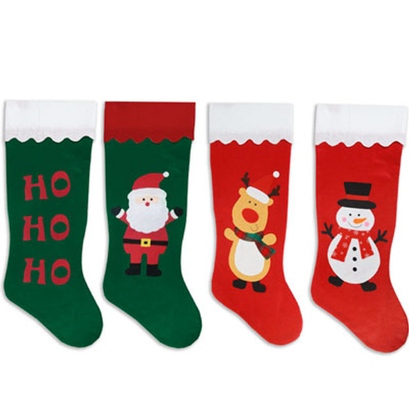 STOCKING JUMBO 34IN FELT 4AST SCALLOPED CUFF HT/JHOOK STOCKING JUMBO 34IN FELT 4AST SCALLOPED CUFF HT/JHOOK