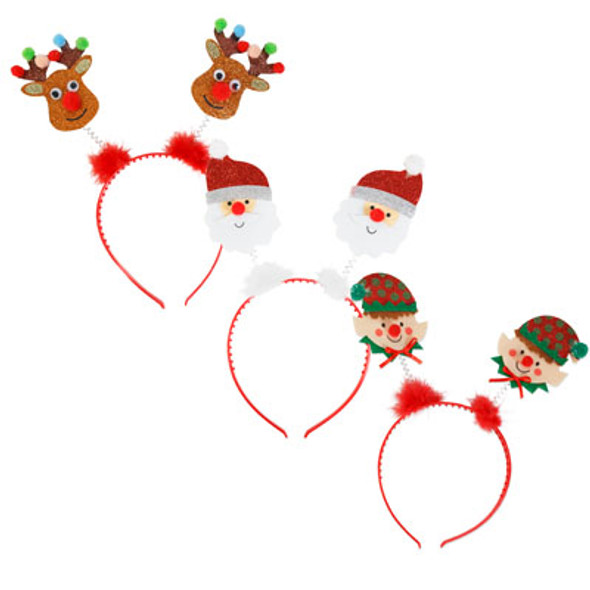 HEADBAND CHRISTMAS 3AST SANTA/ELF/REINDEER XMAS BARBELL HEADBAND CHRISTMAS 3AST SANTA/ELF/REINDEER XMAS BARBELL