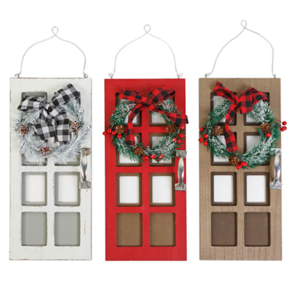 CHRISTMAS DECOR HANGING DOOR 5.75X13.2IN H MDF/3AST HT/MDF COMPLY CHRISTMAS DECOR HANGING DOOR 5.75X13.2IN H MDF/3AST HT/MDF COMPLY
