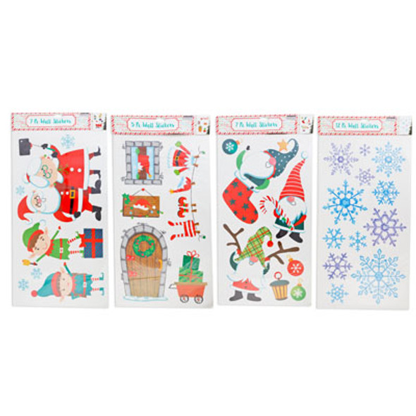 WALL STICKERS 4AST DESIGNS 4C PRINT 12.6 X 23.6IN XMAS POLYBAG HEADER WALL STICKERS 4AST DESIGNS 4C PRINT 12.6 X 23.6IN XMAS POLYBAG HEADER