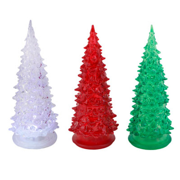 CHRISTMAS TREE TABLE DECOR COLOR CHANGE LIGHT-UP PLASTIC 3AST COLORS 2.75 X 2.75 X 7.5IN 3-AG3 BATTERIES INCLUDED CHRISTMAS TREE TABLE DECOR COLOR CHANGE LIGHT-UP PLASTIC 3AST COLORS 2.75 X 2.75 X 7.5IN 3-AG3 BATTERIES INCLUDED