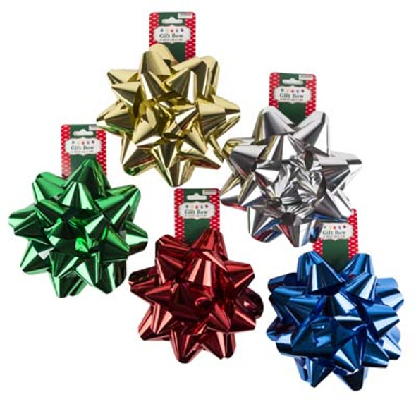 GIFT BOW CHRISTMAS GIANT 8IN DIA 5AST METALLIC COLORS CHRISTMAS TCD GIFT BOW CHRISTMAS GIANT 8IN DIA 5AST METALLIC COLORS CHRISTMAS TCD