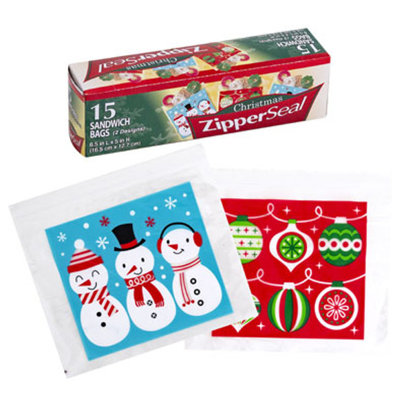 SANDWICH BAG CHRISTMAS PRINT 15CT 6.5X5IN 2 PRINTS/BOX SANDWICH BAG CHRISTMAS PRINT 15CT 6.5X5IN 2 PRINTS/BOX