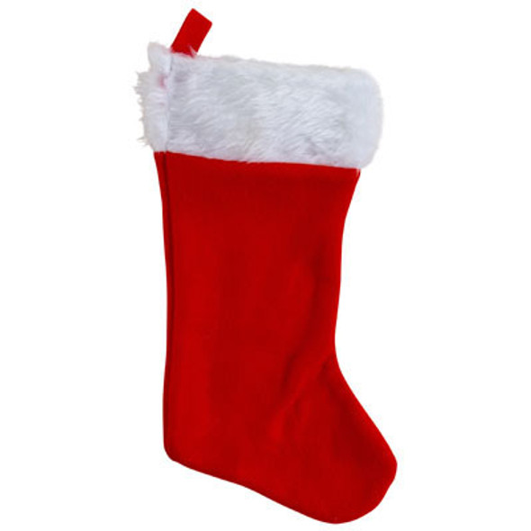 STOCKING RED 18IN FELT W/FUR PLUSH TRIM XMAS JHOOK/HT STOCKING RED 18IN FELT W/FUR PLUSH TRIM XMAS JHOOK/HT