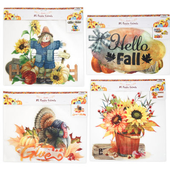 HARVEST PLASTIC CUTOUTS W/GEL TAPE 3PC 4AST PBH HARVEST PLASTIC CUTOUTS W/GEL TAPE 3PC 4AST PBH