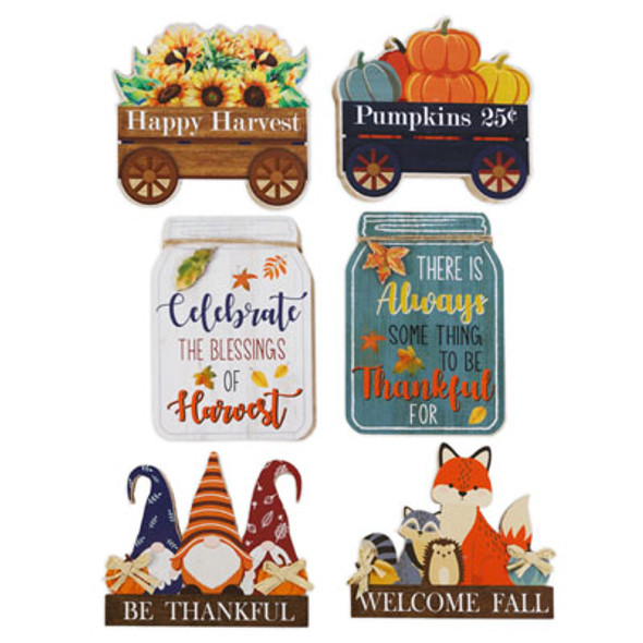 HARVEST MDF TABLETOP DECOR 6AST EMBELLISHED MDF COMPLY/LABEL HARVEST MDF TABLETOP DECOR 6AST EMBELLISHED MDF COMPLY/LABEL
