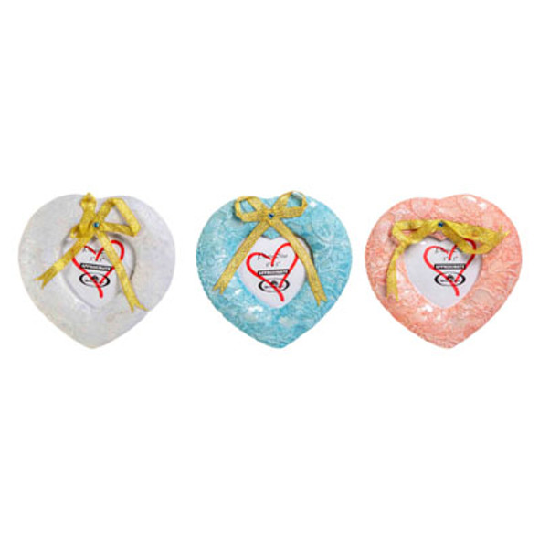 FRAME HEART 3X3 W/EASELBACK POLY RESIN ASSORTED