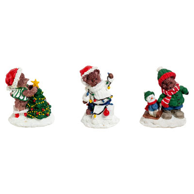 BEAR FIGURINES RESIN XMAS ASST