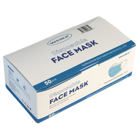 FACE MASK 3PLY DISPOSABLE CIVILIAN 50PC BAG/BOXED SEE N2 FACE MASK 3PLY DISPOSABLE CIVILIAN 50PC BAG/BOXED SEE N2
