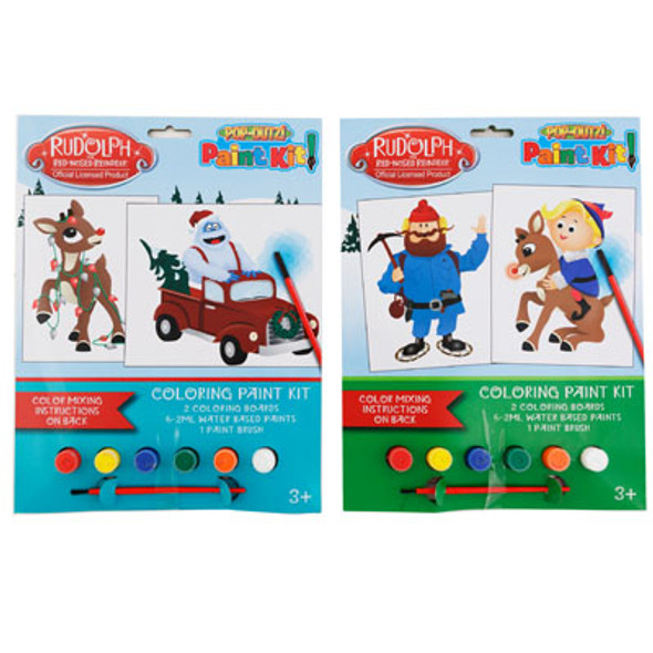 PAINT KIT RUDOLPH 2 CLR BOARDS, 6 PAINTS, 1 BRUSH PEGGABLE PAINT KIT RUDOLPH 2 CLR BOARDS, 6 PAINTS, 1 BRUSH PEGGABLE
