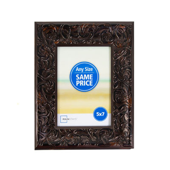 PHOTO FRAME 10.4X8.4 BRONZE SWIRL W/5X7 OPENING *$5.40*MS46-095-009-02