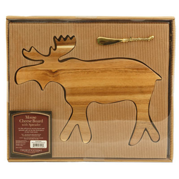 SERVING BOARD SPREADER SET ACAIA MOOSE/GOLDEN ACORN *$17.50*
