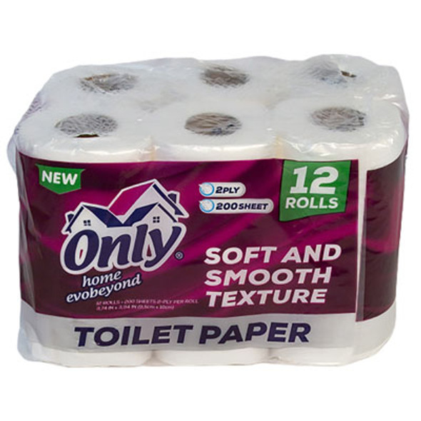 BATHROOM TISSUE 12PK 2PLY 200 SHEETS ONLY HOME BATHROOM TISSUE 12PK 2PLY 200 SHEETS ONLY HOME