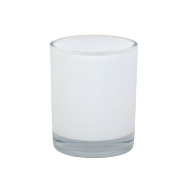 CANDLE GLASS HOLDER 3.5IN WHITE