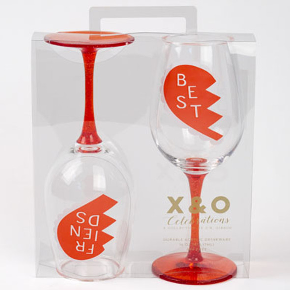 WINE STEM 16OZ ACRYLIC SET OF 2BEST FRIENDS *19.99*ACETATE BOXED