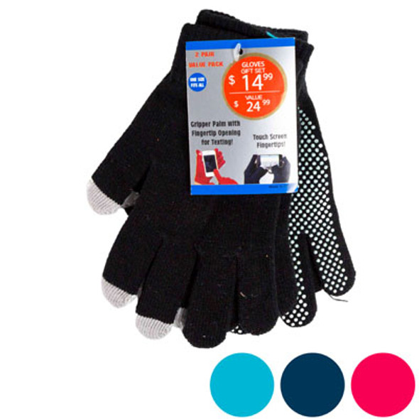 KNIT TECH GLOVE 2PK ASSORTED PP 14.99 KNIT TECH GLOVE 2PK ASSORTED PP 14.99