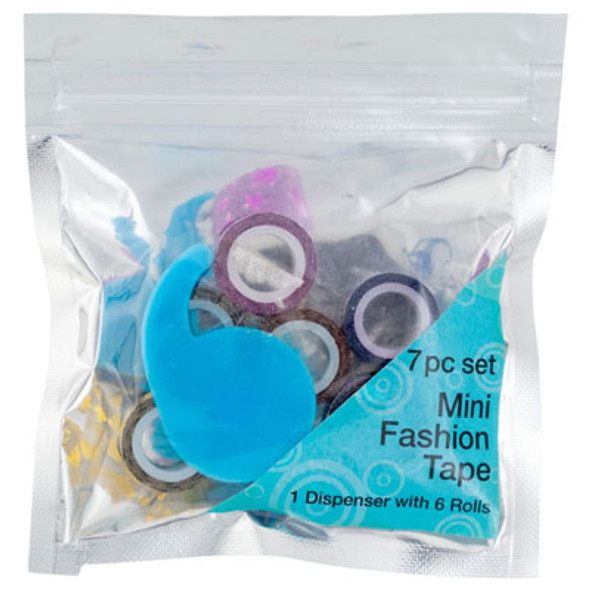 TAPE FASHION MINI 7PC 1 DISPENSER W/6 ROLLS