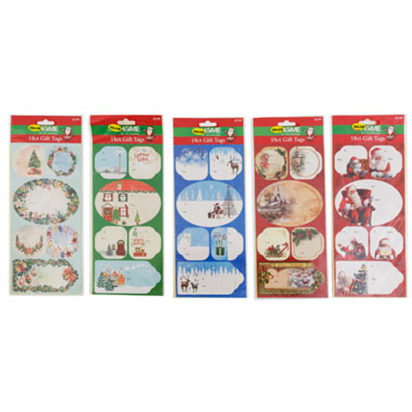 CHRISTMAS GIFT TAGS 18CT ASSORTED PP $2.99