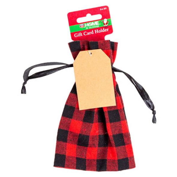 GIFT CARD BAG PLAID FABRIC