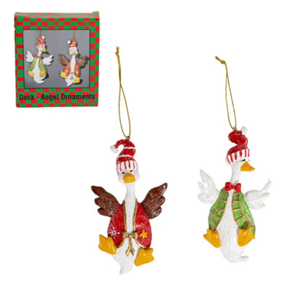 DUCK ANGEL ORNAMENT S/2