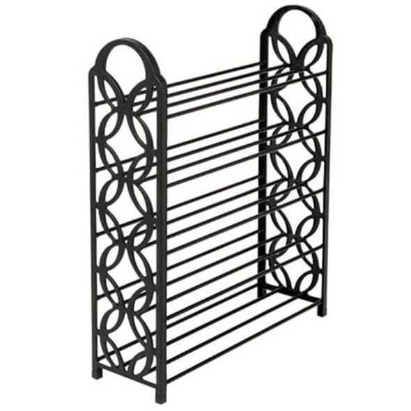 SHOE RACK 5TIER BUTTERFLY 20 PAIR BLACK 24.8X8.27X29.9BROWN BOX W/LINE ART