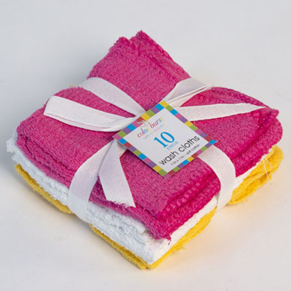 WASH CLOTHS 10PK 11X11 RANDOM ASSORTED COLORS SEE N2 WASH CLOTHS 10PK 11X11 RANDOM ASSORTED COLORS SEE N2