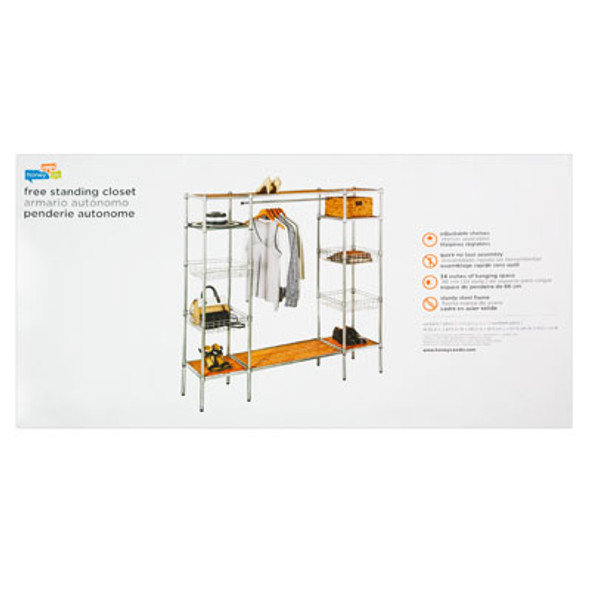 WARDROBE ORGANIZATION STEEL RACK 16.25X67.5X68 LITHO BOXED WARDROBE ORGANIZATION STEEL RACK 16.25X67.5X68 LITHO BOXED