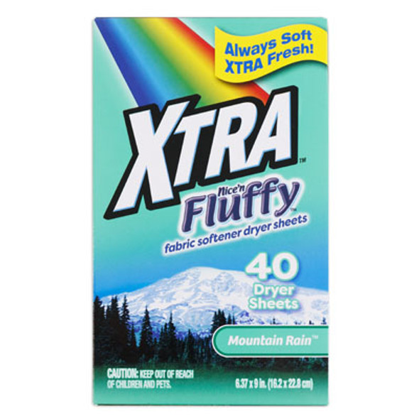 DRYER SHEETS 40CT NICE N FLUFFY MOUNTAIN RAIN XTRA 6.37X9IN
