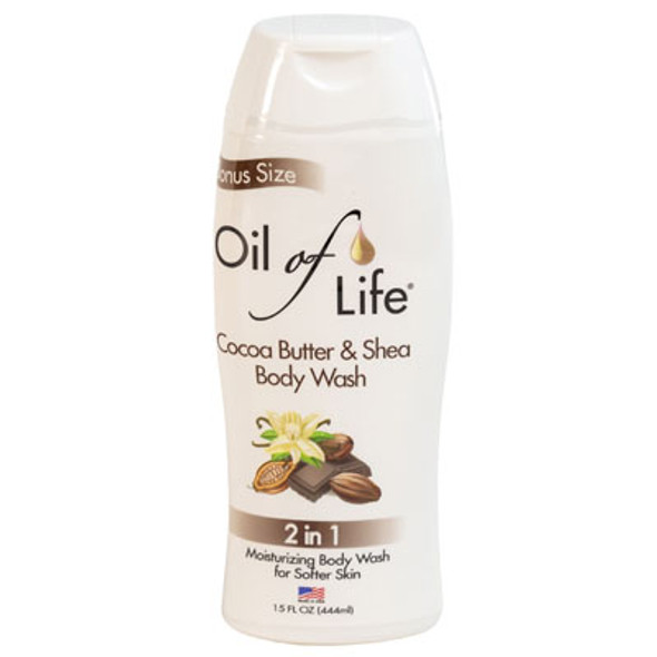 BODY WASH COCOA BUTTER & SHEA OIL OF LIFE BRAND 15 OZ