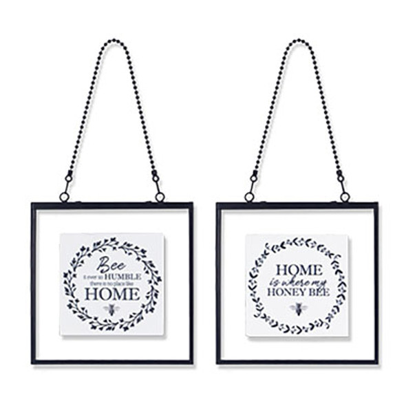 WALL PLAQUE FLOATING 10.5X7GLASS 2 ASSORTED BEE (8.00) WALL PLAQUE FLOATING 10.5X7GLASS 2 ASSORTED BEE (8.00)