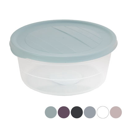 STORAGE CONTAINER 1.1 LT PLASTIC ROUND ASSORTED COLORS