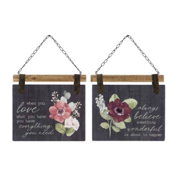 WALL ART FLORAL 2ASST WOOD 10X.25X8.5 WALL ART FLORAL 2ASST WOOD 10X.25X8.5