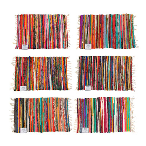 MULTI COLOR CHINDI RUG 24 X 3 - 6 ASSORTED COLORS MULTI COLOR CHINDI RUG 24 X 3 - 6 ASSORTED COLORS