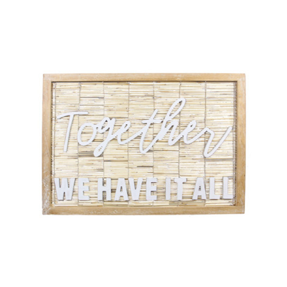 WALL ART SCREEN WOOD/BAMBOOW/LAZER TYPOGRAPHY 24X.9X17.9