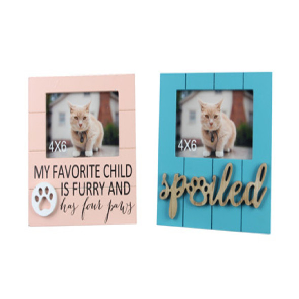 PHOTO FRAME CAT/DOG 2 ASST 4X6 OPENING 3D WOOD 8X.5X8