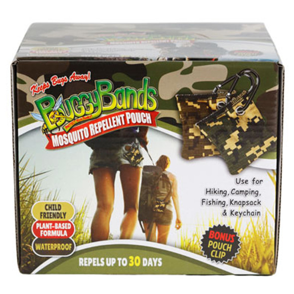 BUGGYBANDS POUCH W/CLIP INSECTREPELLENT FOR MOSQUITOS CAMO20PC COUNTER DISPLAY BUGGYBANDS POUCH W/CLIP INSECTREPELLENT FOR MOSQUITOS CAMO20PC COUNTER DISPLAY