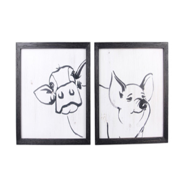 BLOCK SIGN FARM PIG & COW 2ASST - WOOD 12.8X.71X12.8 BLOCK SIGN FARM PIG & COW 2ASST - WOOD 12.8X.71X12.8