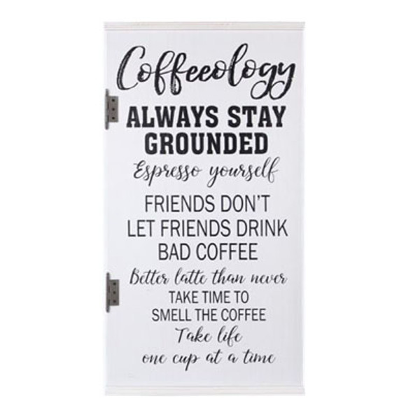 WALL SIGN COFFEEOLOGY WOOD 15X1.25X32 ($19.00)